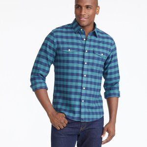 UNTUCKit Green Blue Flannel Wrinkle Free